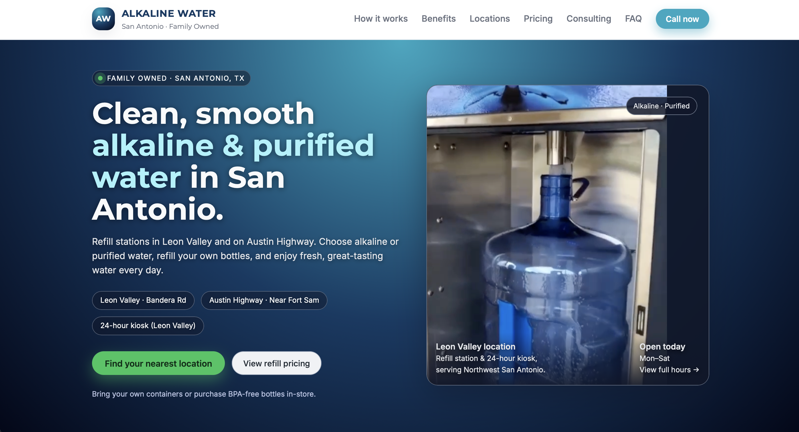 Alkaline Water SATX redesign preview